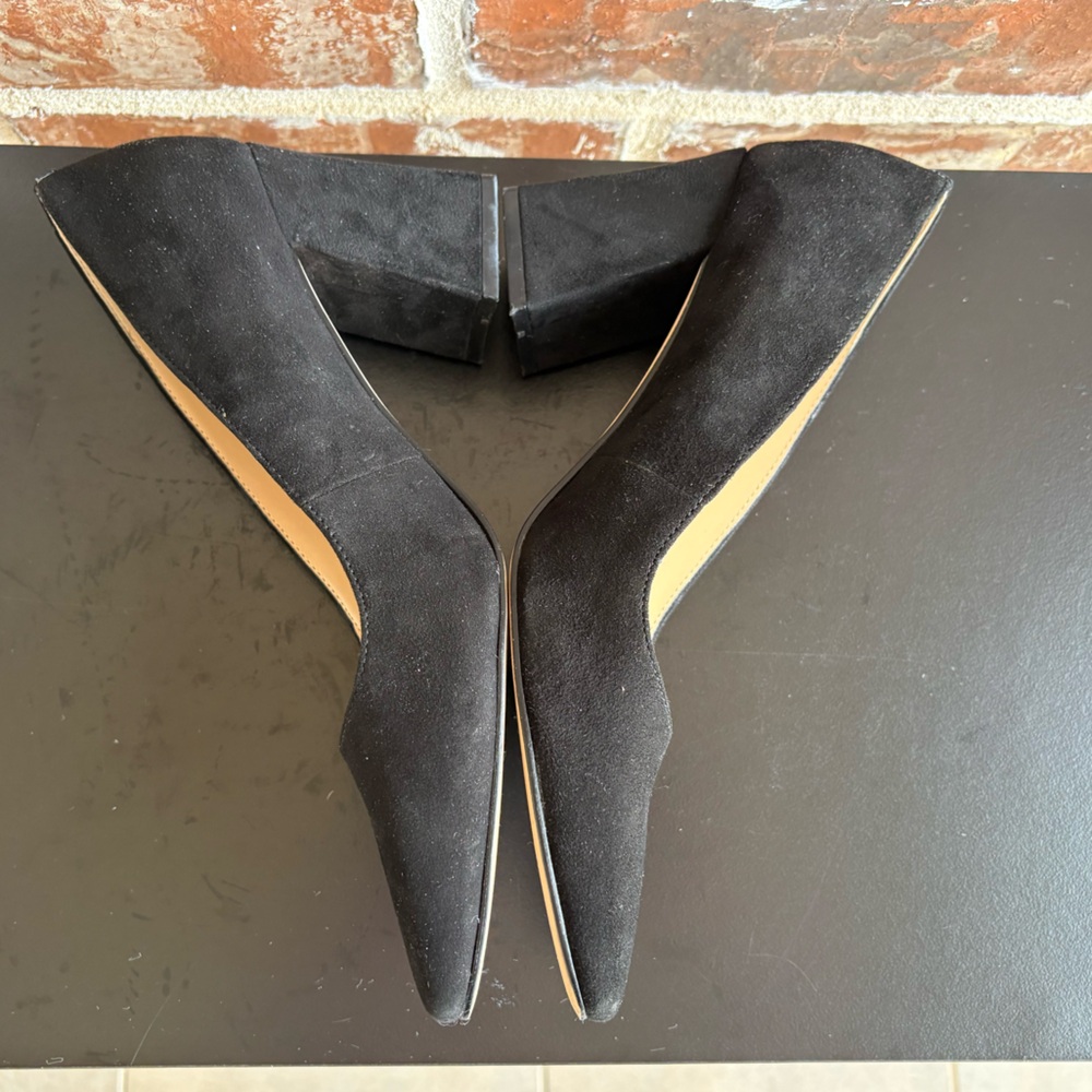 Marc Fisher Keri Black Suede Block Heel Pumps Size 8.5 - Picture 10 of 13